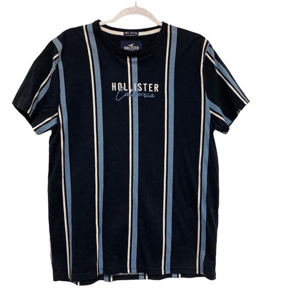 Hollister Mens Size L Striped Cotton Short Sleeve T Shirt - Picture 1 of 5